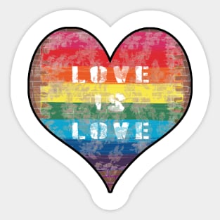 Love is Love Pride Heart Design Sticker